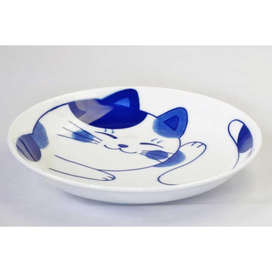 軽量 薄手 皿 20cm/ ねこちぐらミケ 6.0皿 /猫 ネコ 可愛い 家庭用