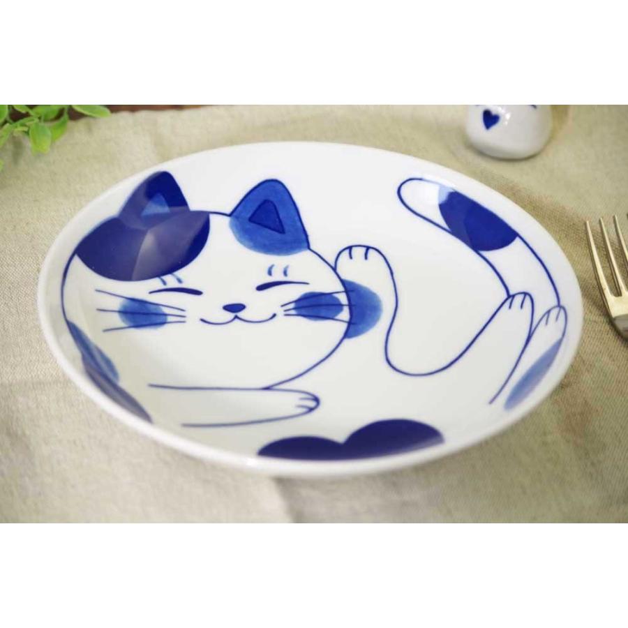 軽量 薄手 皿 20cm/ ねこちぐらミケ 6.0皿 /猫 ネコ 可愛い 家庭用