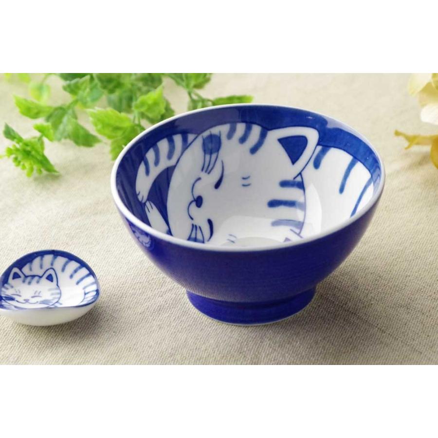 茶碗 飯碗 飯器/ ねこちぐら 中平 トラ /猫 ネコ 可愛い 家庭用 和み