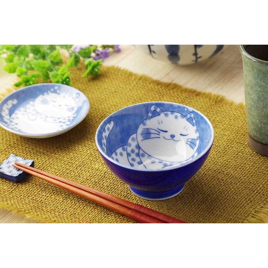 新品2点セット　美濃焼　ねこちぐら　茶碗　ミケ　猫　ねこ　ネコ 新品2点セット美濃焼ねこちぐら茶碗ミケ猫ねこネコ