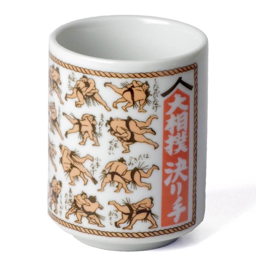 K853 非売品 国技館 相撲 急須 湯のみ 茶道具 相撲大好きな方へ 面白湯呑 長湯飲み/ 大相撲決り手 /力士 スポーツ