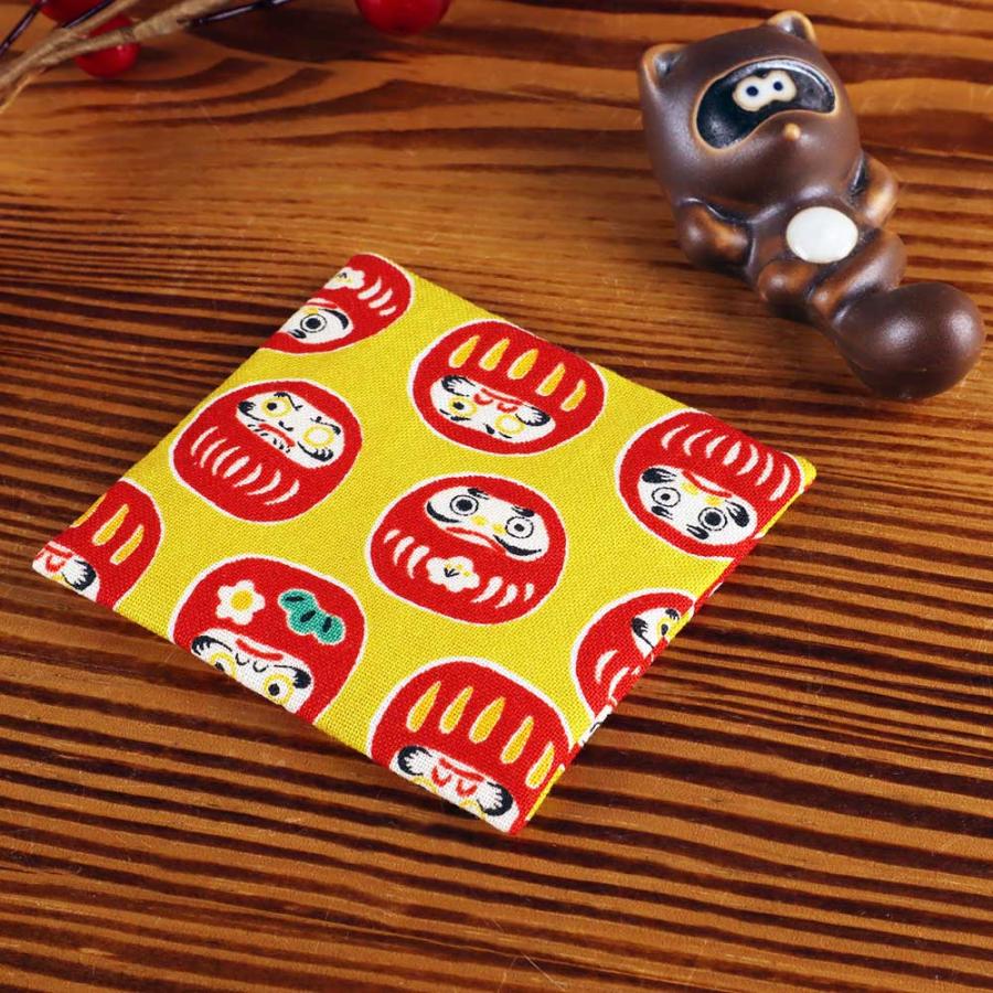 座布団 ディスプレイ用 ミニチュア/ 人形用ミニ座布団 （赤だるま・黄