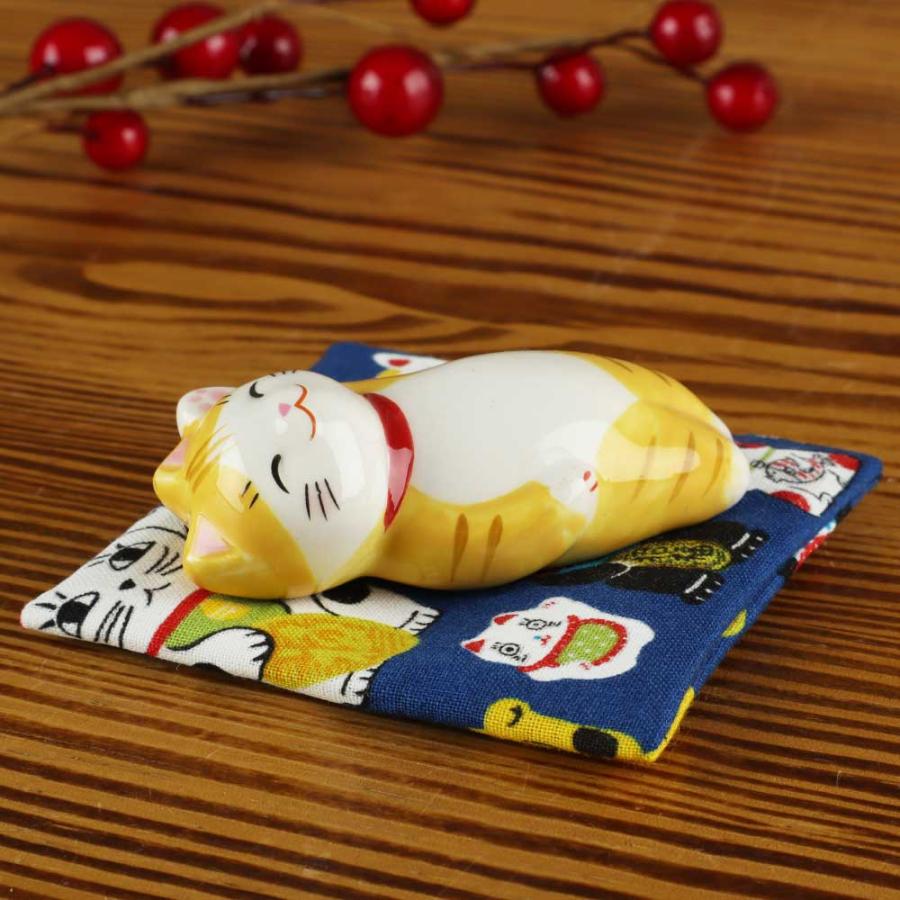 座布団 ディスプレイ用 ミニチュア/ 人形用ミニ座布団 （招き猫・紺