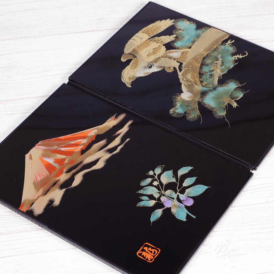 置物用 縁起物 コンパクト 屏風のみ/ 蒔絵屏風 一富士二鷹三茄子