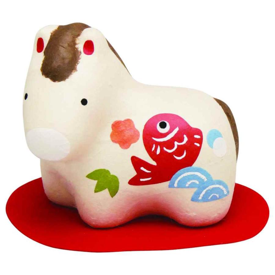干支 午 ガラス 置物 馬 うま 2026年/ ちぎり和紙 めで鯛午(大) /粗品