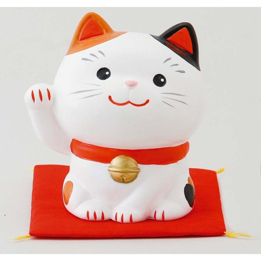 幸せ招き猫 小 みけ（右手上げ） : 美濃のちゃわん屋さん 古林恩羅院