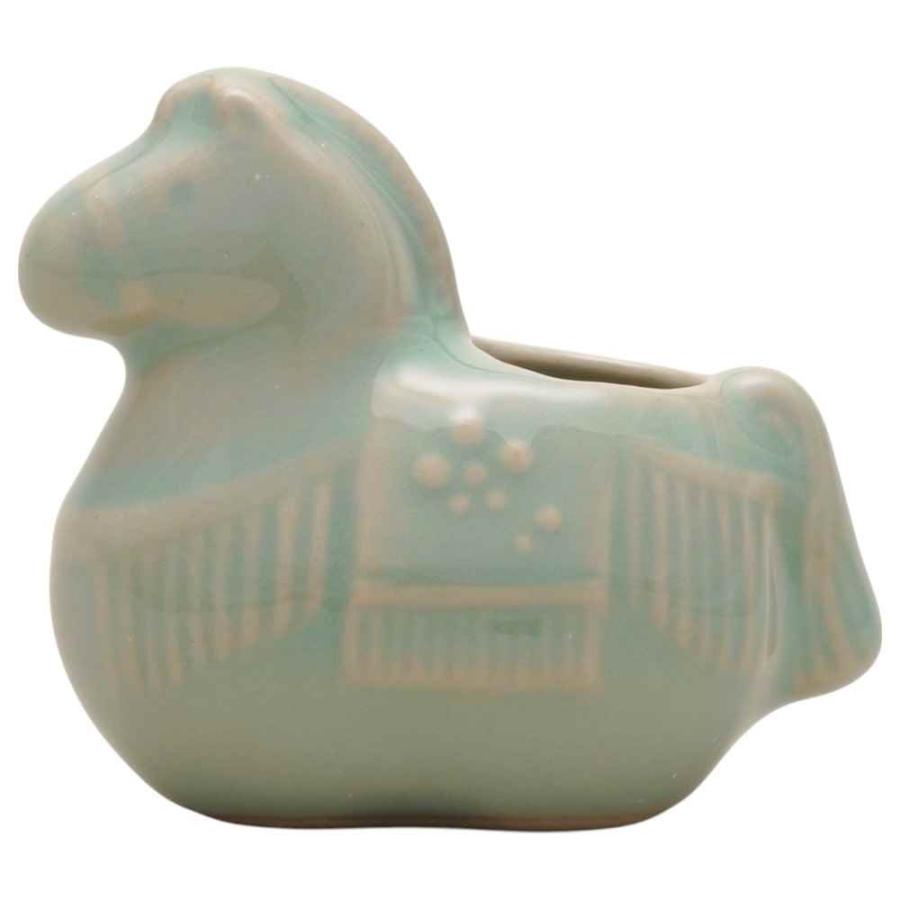 干支 午 置物 馬 うま 2026年/ 楊枝入（青） /粗品 販促 景品 縁起