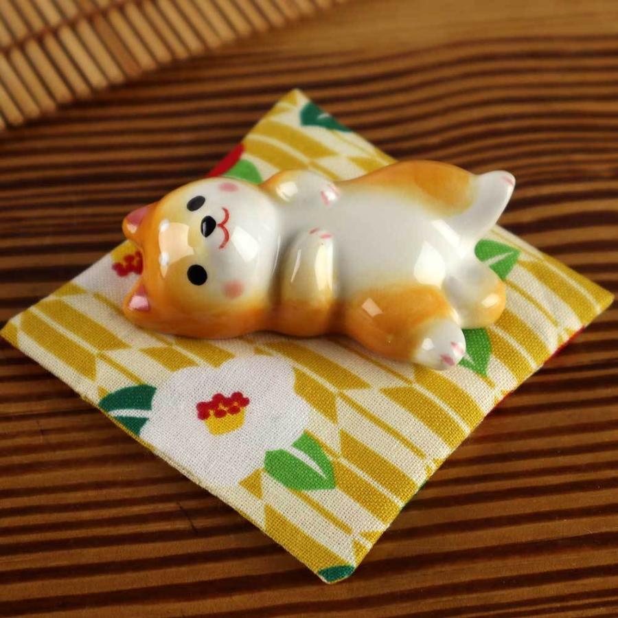 座布団 ディスプレイ用 ミニチュア/ 人形用ミニ座布団 （矢羽根椿・YE