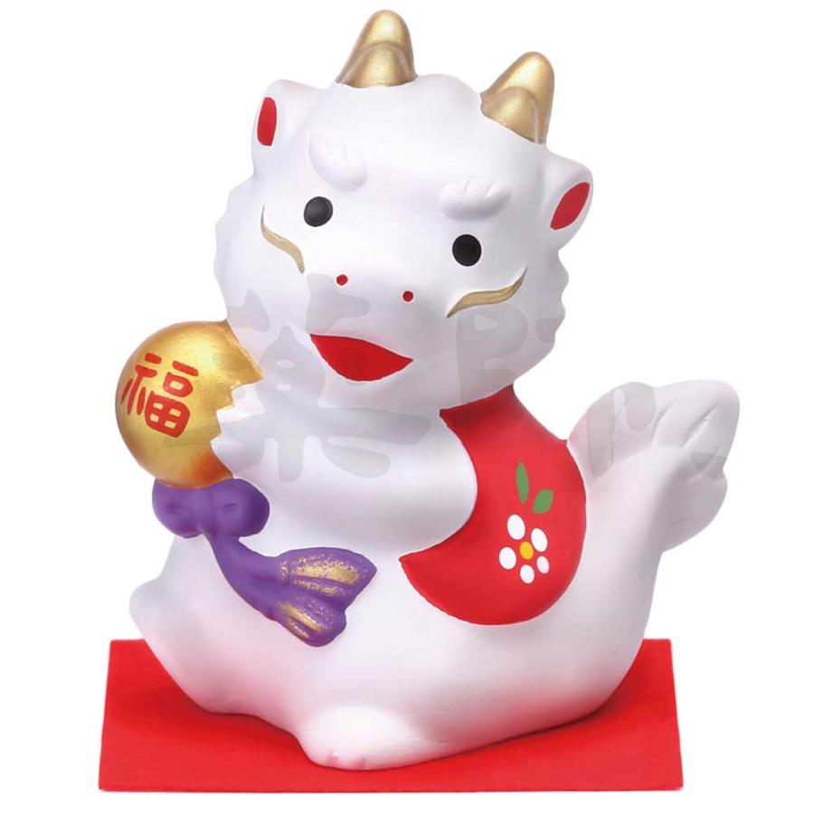 陶器 龍 ドラゴン 置物/ 錦彩龍(宝珠持ち) /開店祝い 開運招福 縁起物