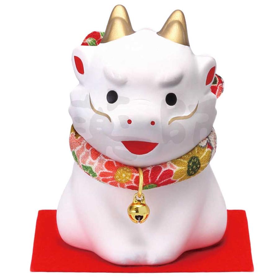 陶器 龍 ドラゴン 置物/ 錦彩龍(ふく福おじぎ) /開店祝い 開運招福 