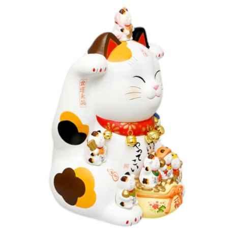 錦彩七福神招き猫（20号） : 美濃のちゃわん屋さん 古林恩羅院 - 通販