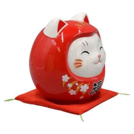 ダルマ 置物 インテリア ネコ 猫 開運 招福 かわいい /彩絵開運猫