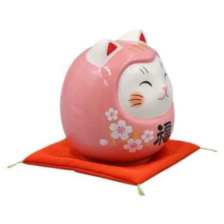 ダルマ 置物 インテリア ネコ 可愛い/ 彩絵開運猫だるま(桜桃福 ダルマ 置物 インテリア ネコ 可愛い/ 彩絵開運猫だるま(桜桃福