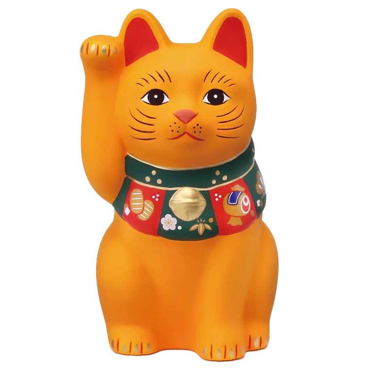 招き猫 置物 まねきねこ/ 福づくし招き猫(黄・小) /開店祝い 開運招福
