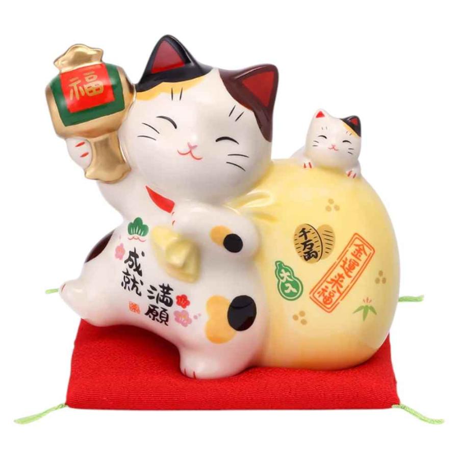 招き猫 置物 まねきねこ/ 満願成就招き猫(宝運び) /開店祝い 開運招福