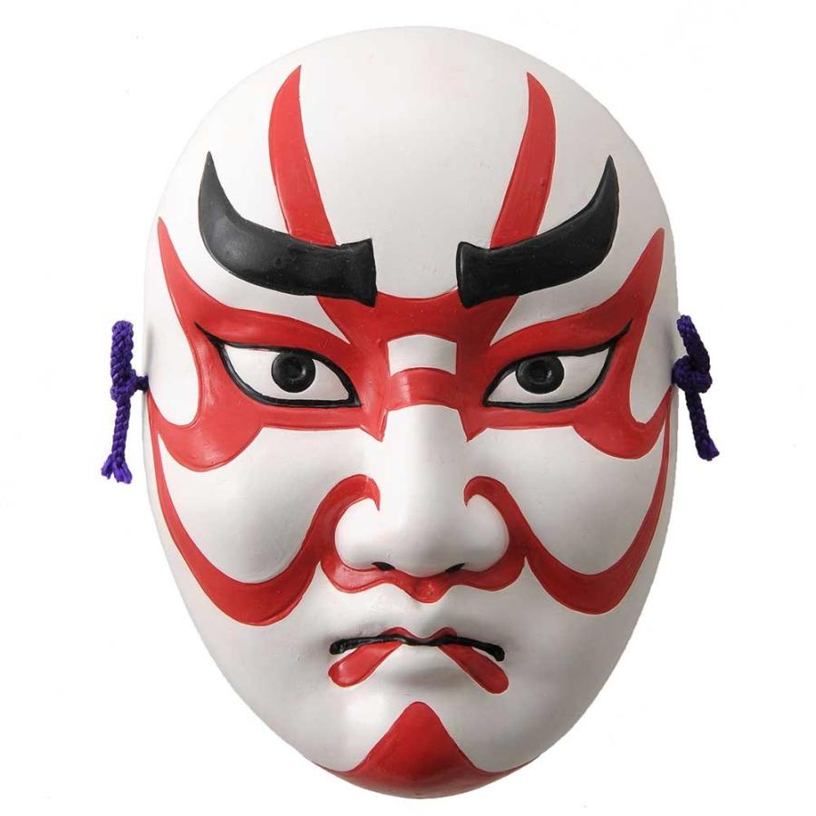 お面 陶器 飾り/ 歌舞伎面 隈取 /伝統 日本文化 : 美濃のちゃわん屋