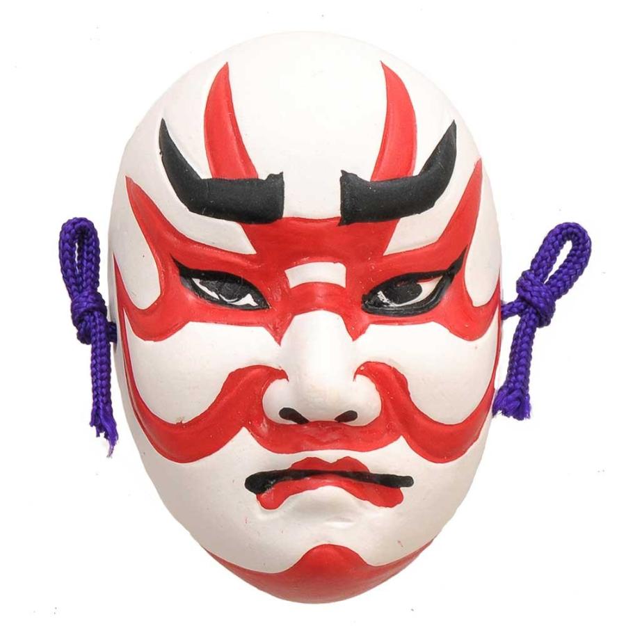 お面 陶器 飾り/ 三号面 隈取 /伝統 日本文化 : 美濃のちゃわん屋さん