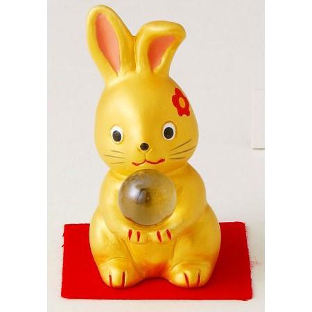 香炉うさぎ縁起物黄色金運