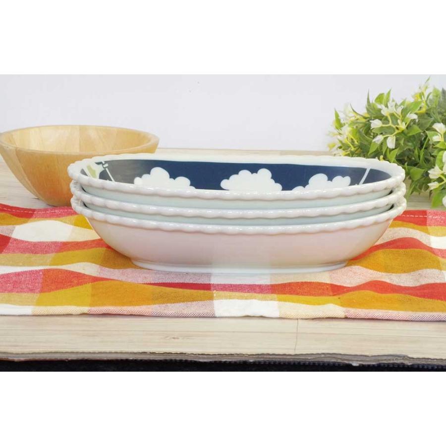 カレー皿 シチュー皿/ ねことお洗濯22.5cm 楕円鉢 /洋食器 猫好き 飾り