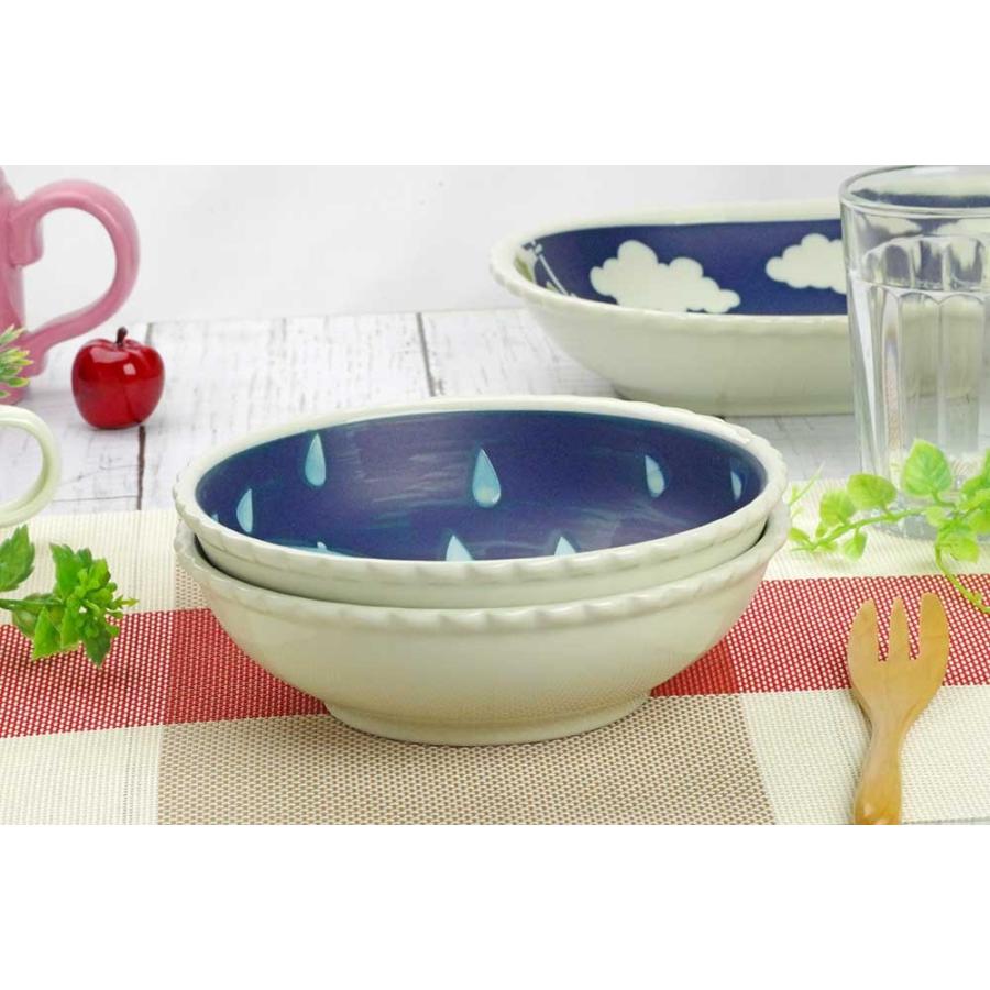 サラダボウル 一品副菜用/ ねこと雨の日16cm 小鉢 /洋食器 猫好き 飾り