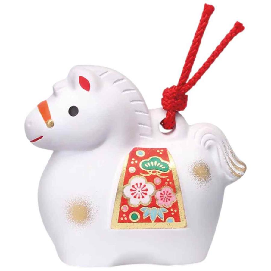 和田碧玉 馬 干支 午 干支 午 置物 馬 うま 2026年/ 錦彩招福寿々午(土鈴・特小