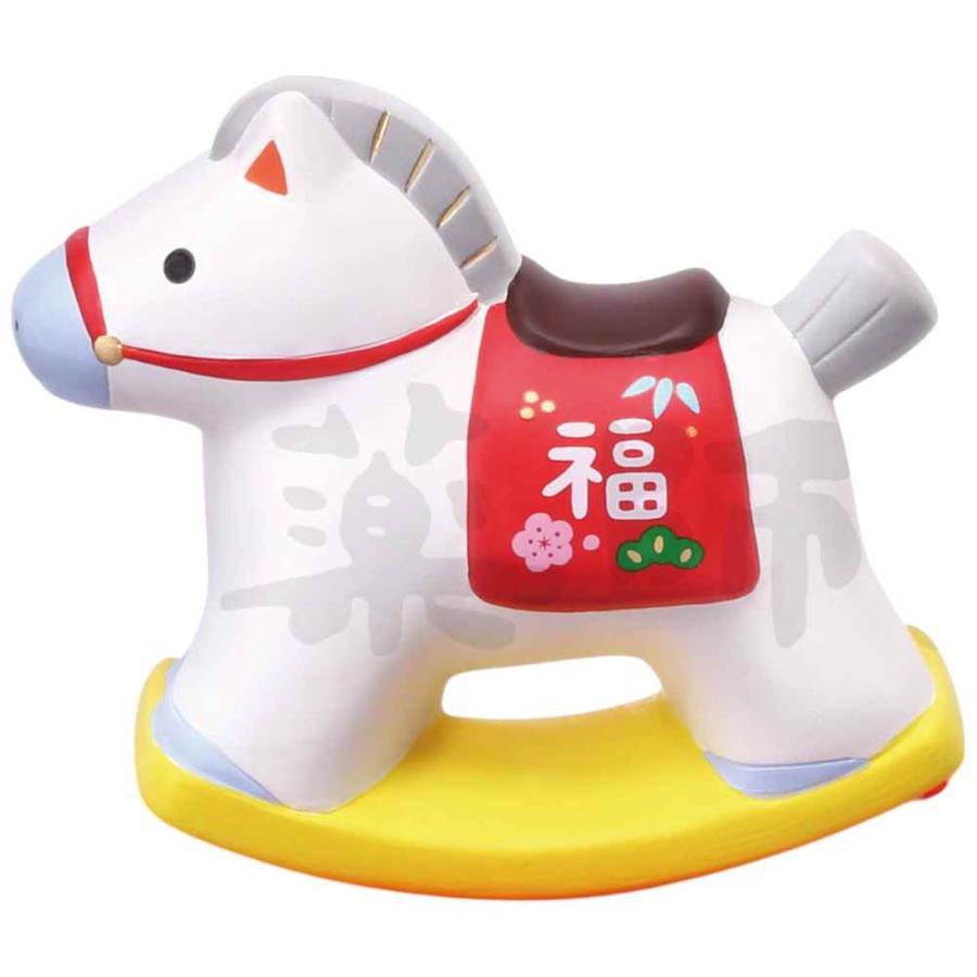 干支 午 置物 馬 うま 2026年/ 錦彩招福午(ゆらゆら木馬) /粗品 販促
