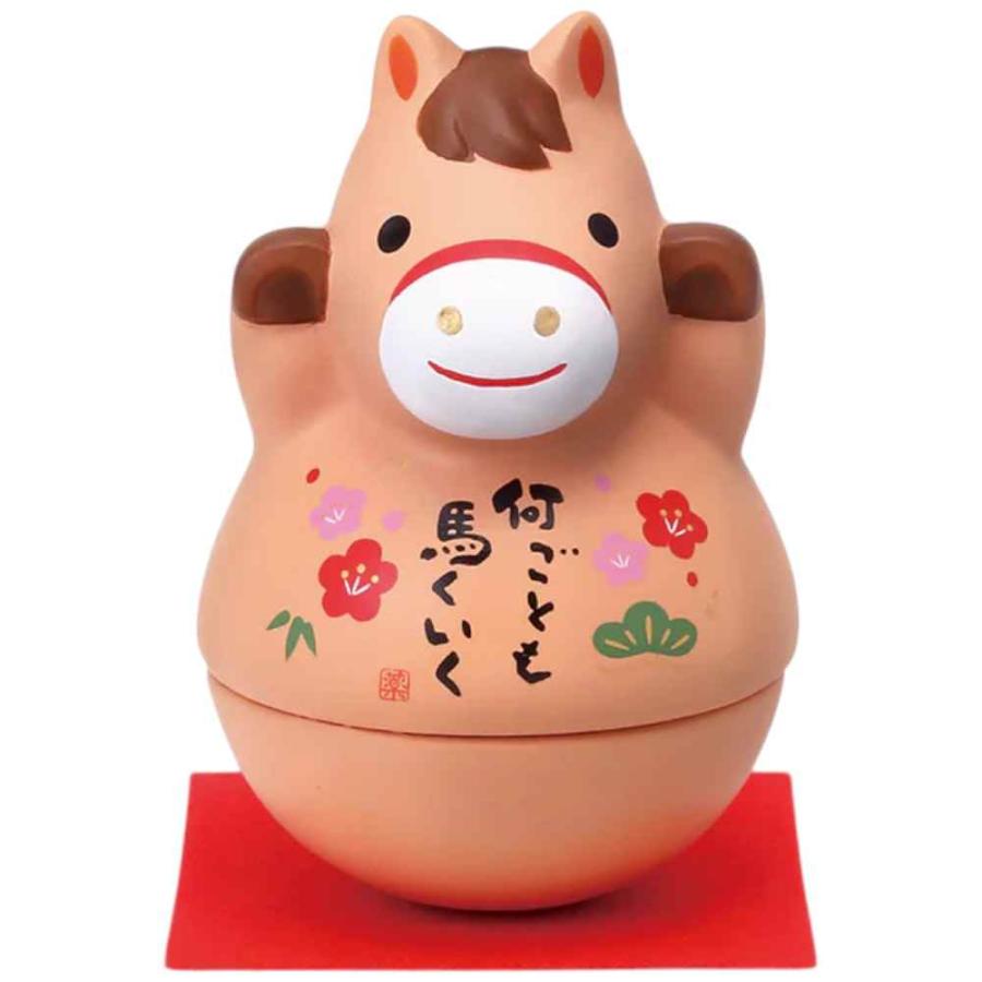 干支 午 置物 馬 うま 2026年/ 錦彩招福おきあがり午 /粗品 販促 景品