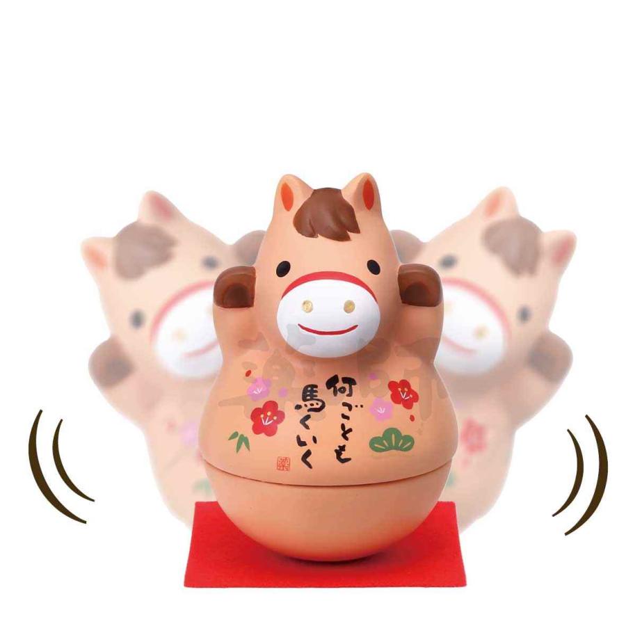 干支 午 置物 馬 うま 2026年/ 錦彩招福おきあがり午 /粗品 販促 景品