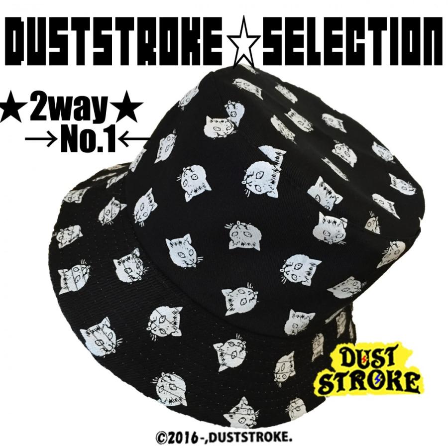 DUSTSTROKE (ダストストローク ) ネコ 柄 バケット ハット