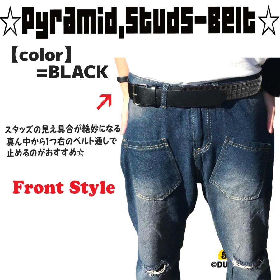 DUSTSTROKE (ダストストローク) 3連 スタッズ ベルト 鋲 PU