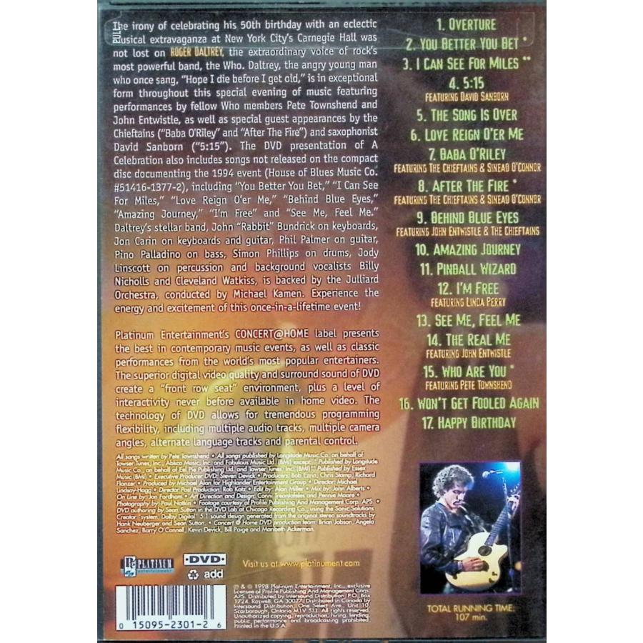 A Celebration The Music Of Pete Townshend & the Who [海外版DVD