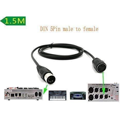 SinLoon 1.5メートル MIDI延長ケーブル、MIDI DIN 5ピンDINオス - メスオーディオケーブル MIDI/ATキーボード、MID｜dw-bestselectshop｜03