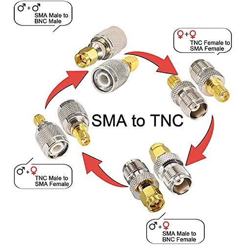 leeyovk SMA TNC RF同軸アダプターキット SMAオス・メス⇔TNCオス・メス4Gルーターコネクター 4GアンテナアダプターSMAアンテ｜dw-bestselectshop｜02