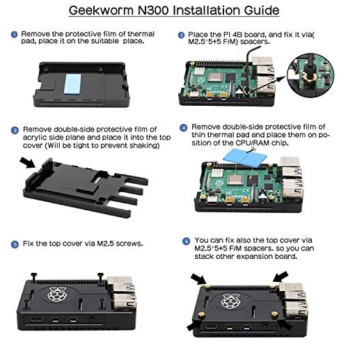 Geekworm Raspberry pi 4(ラズベリーパイ4モデルB) CNC超薄型アルミ合金パッシブ冷却金属ケース、ラズパイ4モデルBのみに適用｜dw-bestselectshop｜07