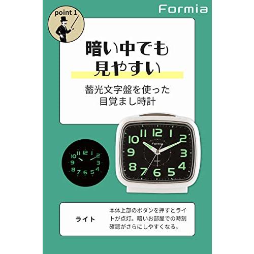 Formia(フォルミア) 置き時計 目覚まし時計 蓄光 連続秒針 電子音 スヌーズ アナログ 保土ヶ谷電子販売 ホワイト HT-A015W-WH｜dw-bestselectshop｜03
