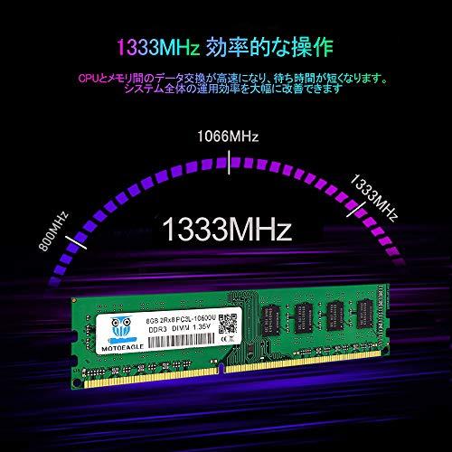 DDR3 1333MHz PC3-10600 8GB 240 Pin DIMM 8GB Kit 電圧 1.5V 2RX8 CL9 デスクトップPC用メ｜dw-bestselectshop｜03
