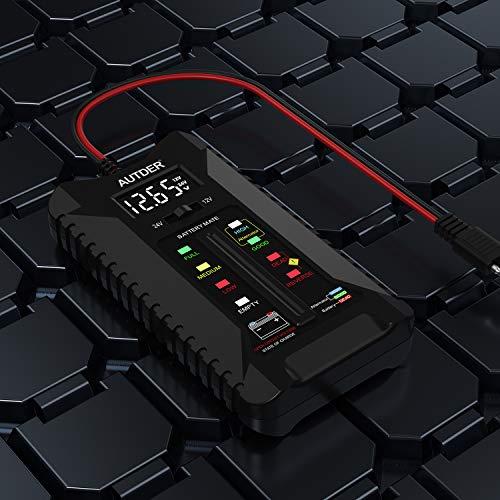 AUTDER 12V/24V デジタルカーバッテリーテスター バッテリーコンディションテスター & オルタネーター充電システムアナライザー