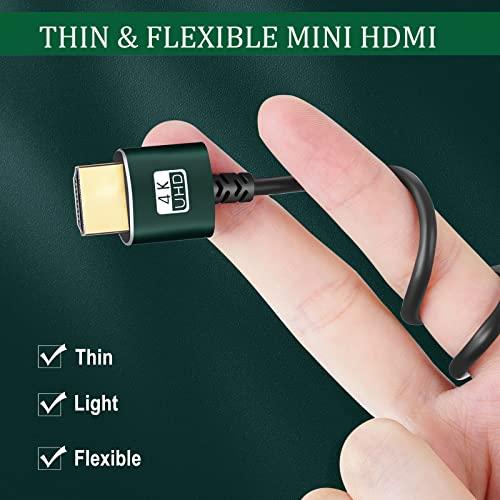 Thsucords 細柔らかい & 薄型 ミニ HDMI to HDMI ケーブル 1M. ウルトラスリム & フレキシブル Mini HDMI ケー｜dw-bestselectshop｜05