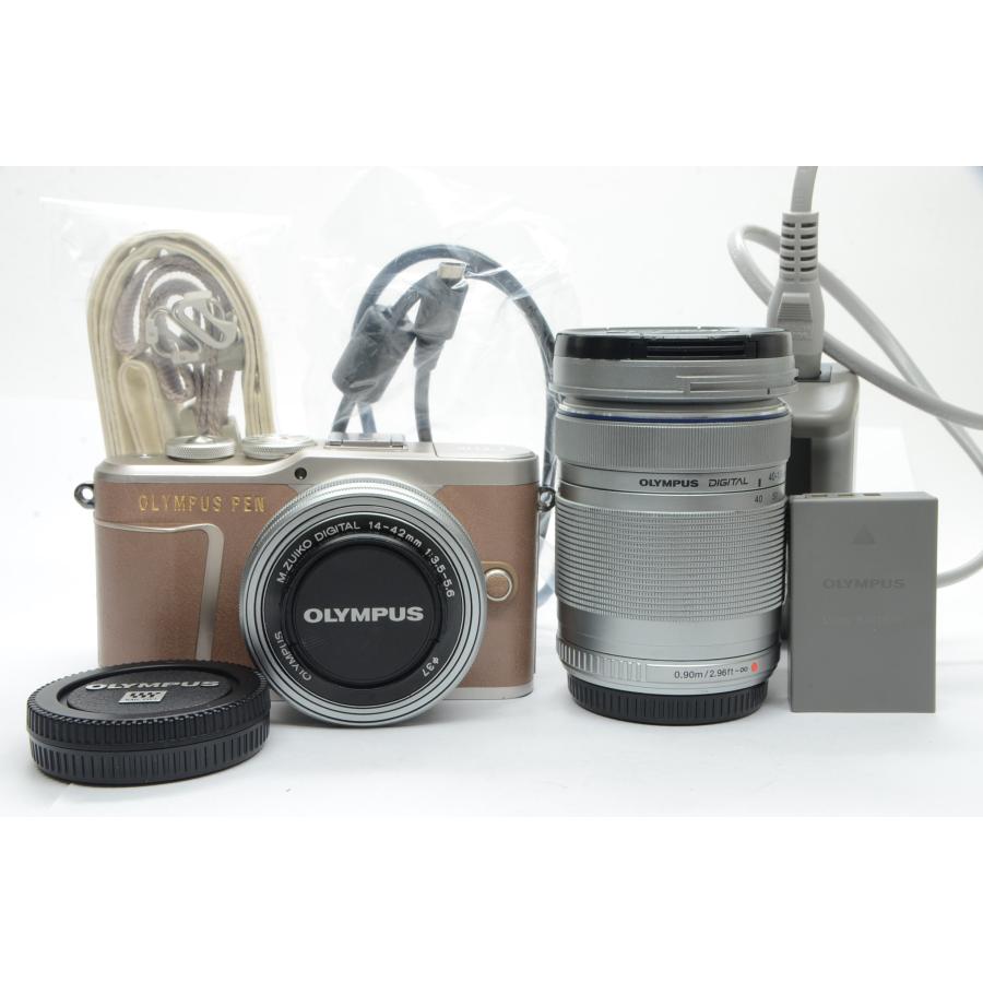 OLYMPUS PEN オリンパス E-PL10 ブラウン EZ ダブルズームキット