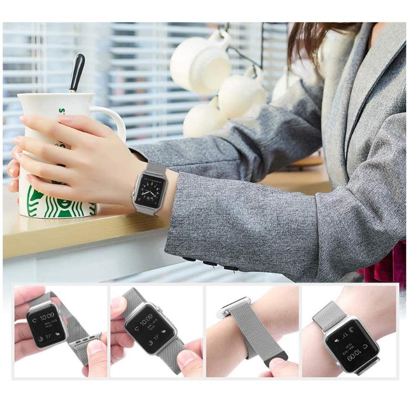 アップルウォッチ バンド ベルト ステンレス ループ ミラネーゼ