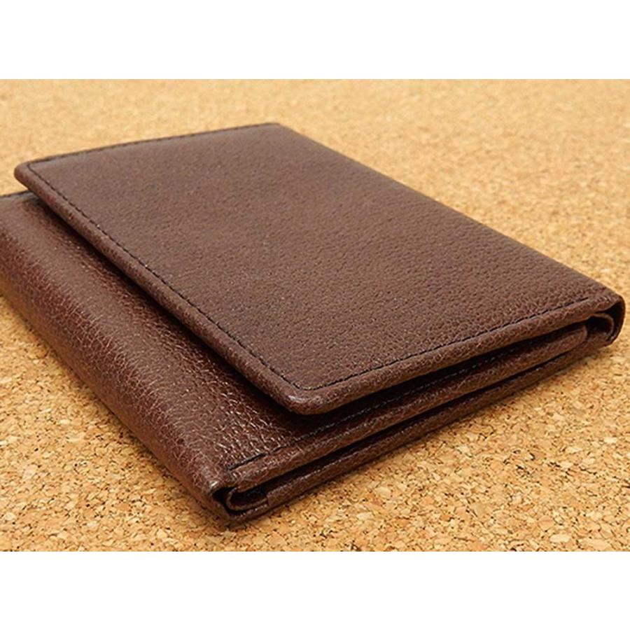 ◇エキストラ◇三つ折り財布◇茶◇日本製◇ピッグレザー/豚革◇AK22-BR