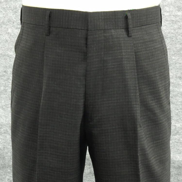 秋冬 ワンタック「すっきり」スラックス 日本製 グレー/格子 ビジネスパンツ 秋冬 ワンタック「すっきり」スラックス 日本製 グレー/格子 ビジネス