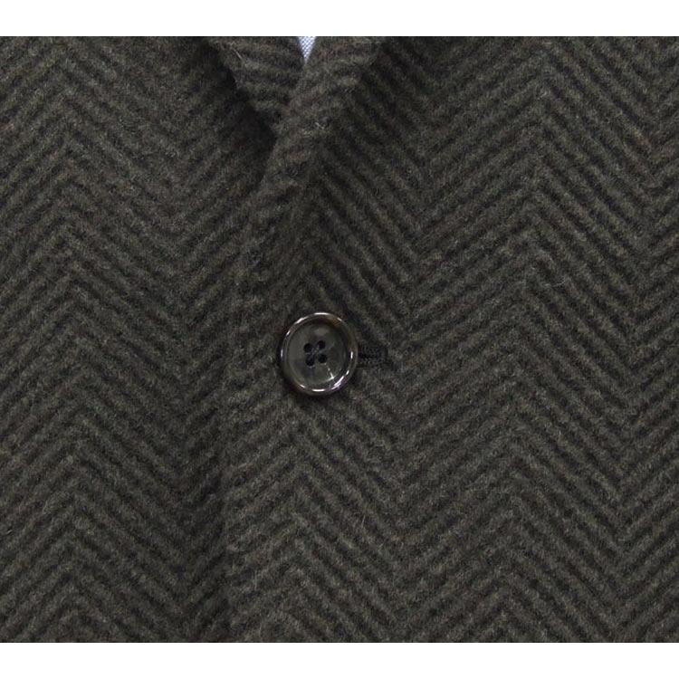 秋冬物ジャケット ビーバー生地使用 スタイリッシュ2釦 コゲ茶/杉綾