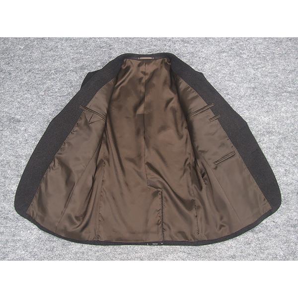 秋冬物ジャケット ビーバー生地使用 スタイリッシュ2釦 コゲ茶/無地