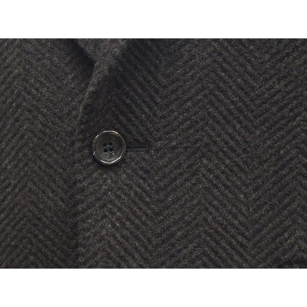 秋冬物ジャケット ビーバー生地使用 スタイリッシュ2釦 コゲ茶/杉綾