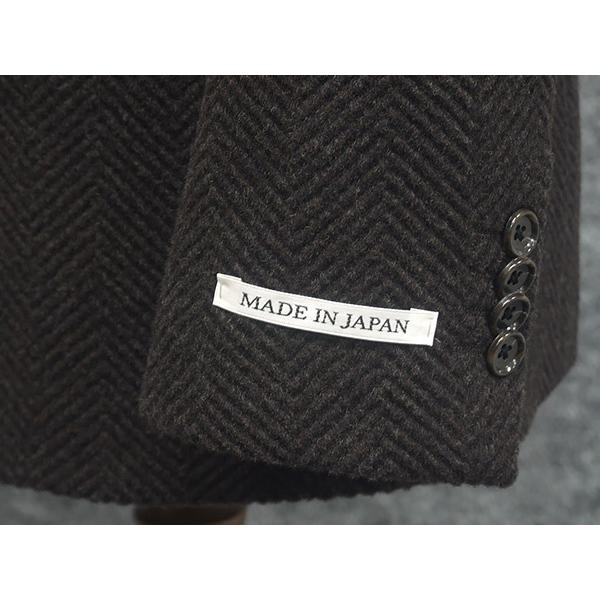 秋冬物ジャケット ビーバー生地使用 スタイリッシュ2釦 コゲ茶/杉綾