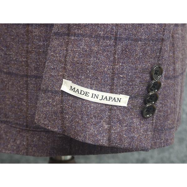 秋冬物ジャケット シルクウール生地使用 スタイリッシュ2釦 パープル