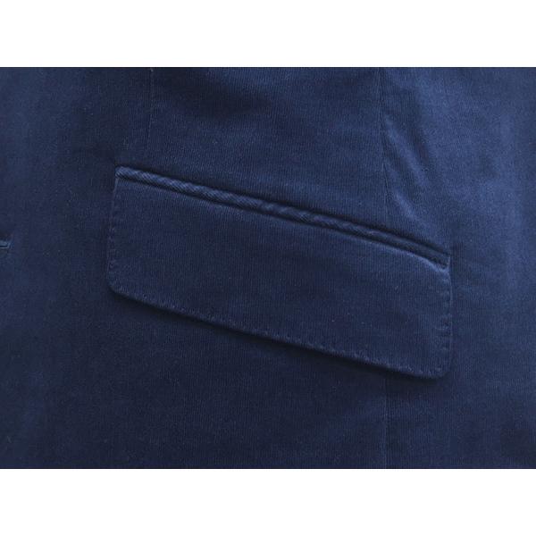 秋冬物ジャケット 綿コーディロイ生地 スタイリッシュ2釦 青紺系