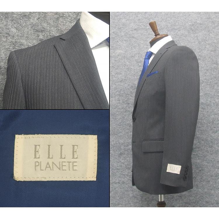 春夏 [ELLE PLANETE] スタイリッシュ2釦シングルスーツ グレー