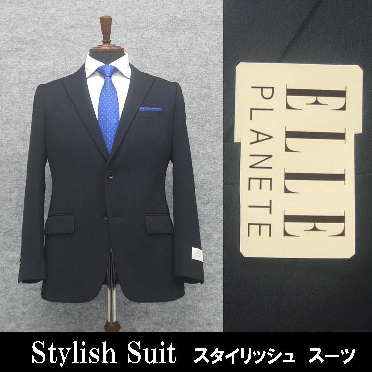 通年 [ELLE PLANETE] エルプラネット　スタイリッシュ２釦シングルスーツ　黒紺/無地　[AB体]　EL237333-09 通年 [ELLE PLANETE] エルプラネット スタイリッシュ2釦シングル